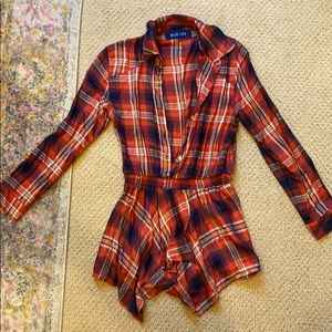 Blue Life Plaid Romper